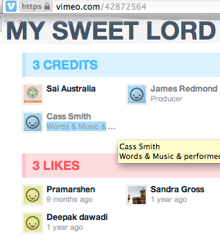 Cass Smith's composition  'My Sweet Lord' 
